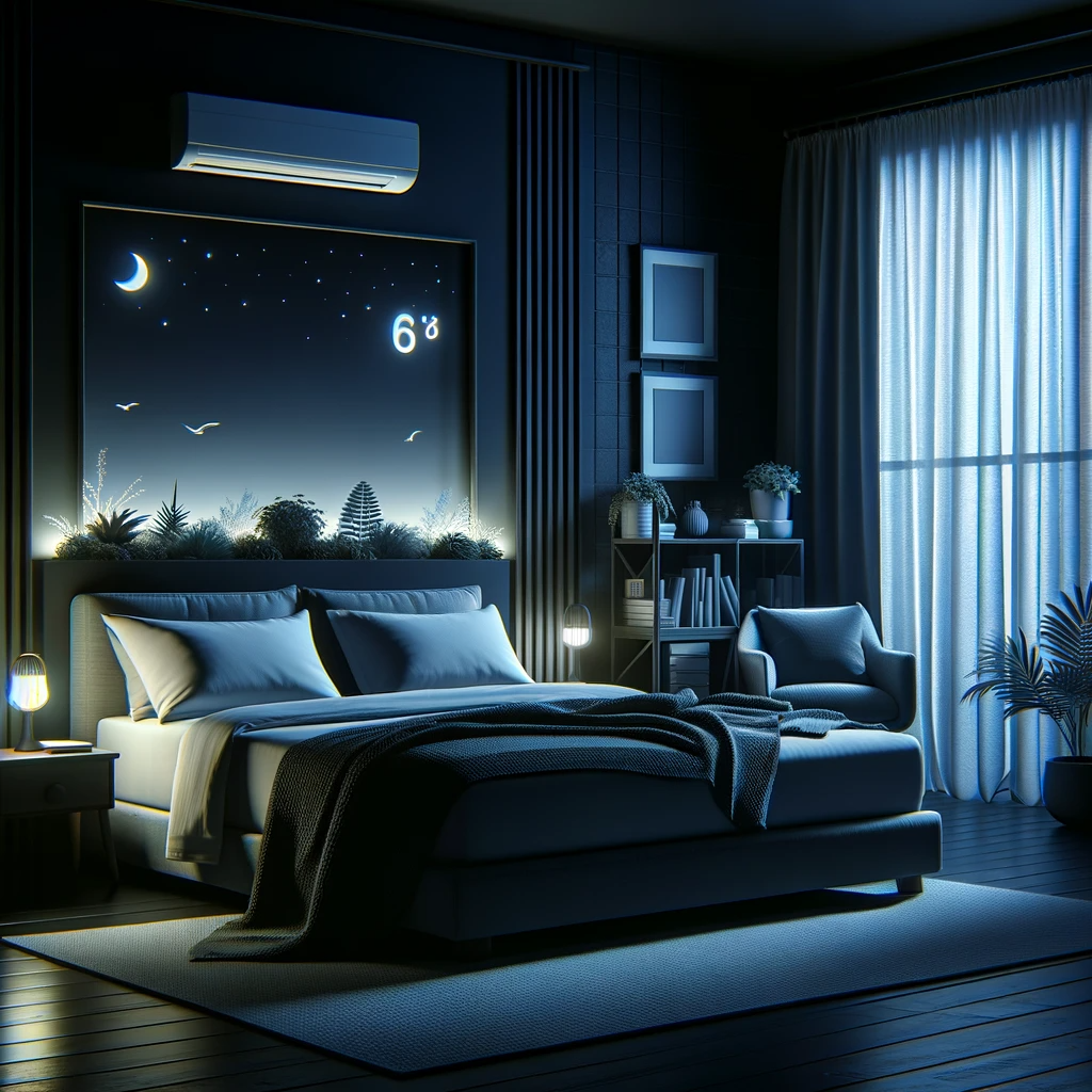 image d'une chambre calme, sombre et fraiche pour bien dormir