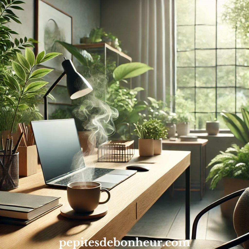 image d'espace de travail calme, lumineux et inspirant, symbole d'une voie professionnelle épanouissante