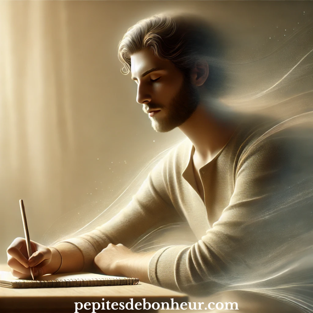 homme qui écrit dans un état de flow