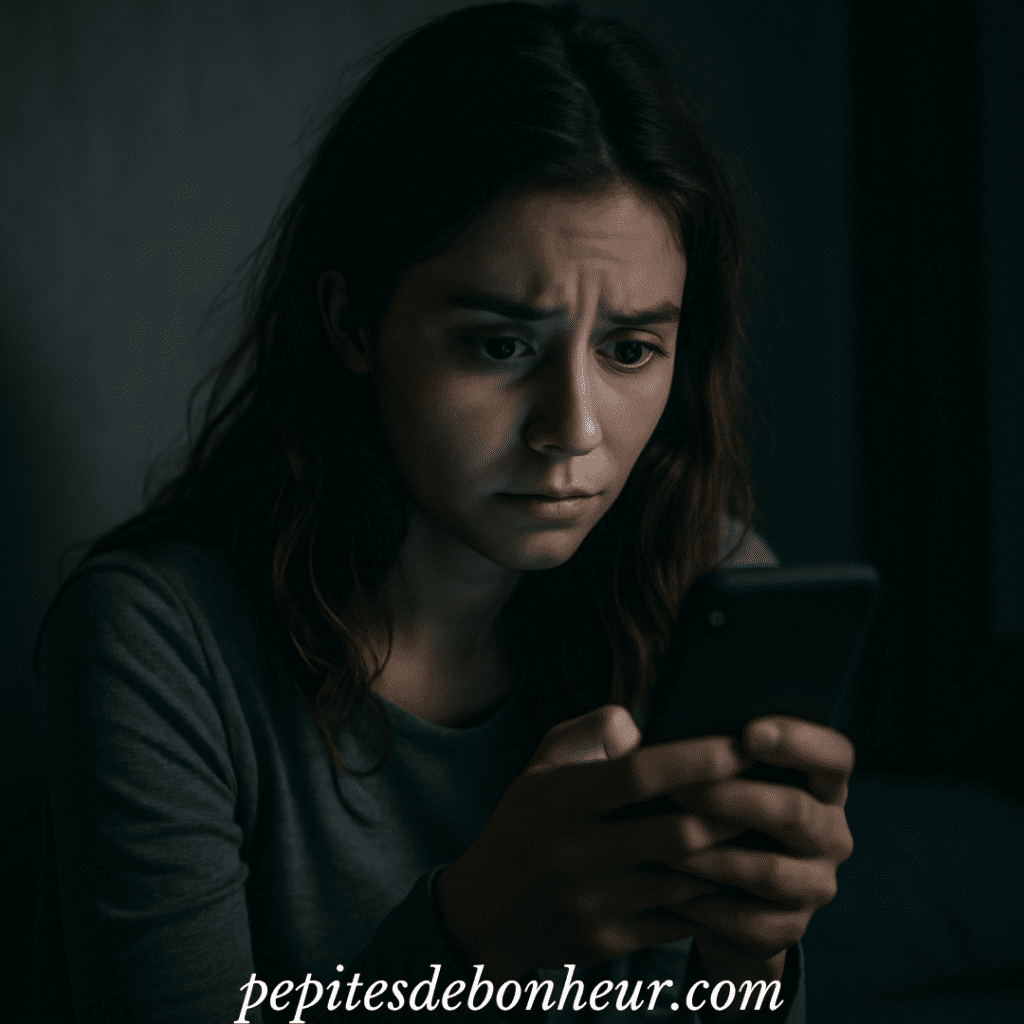 Jeune femme montrant l'insécurité émotionnelle, la peur de l'abandon et la dépendance affective.