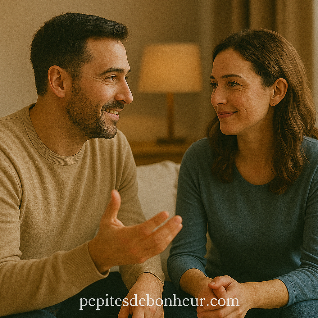 Communication bienveillante avec un style je, un dialogue apaisé qui favorise la compréhension mutuelle.