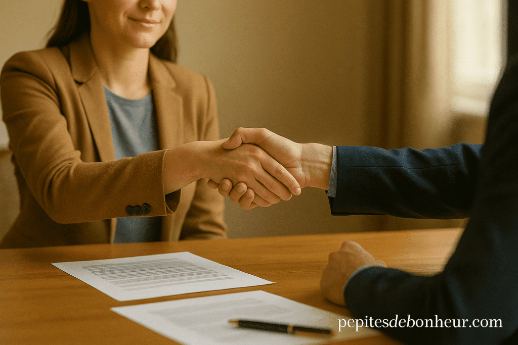 Scène de négociation et compromis, recherche d’une solution équilibrée pour résoudre un désaccord.